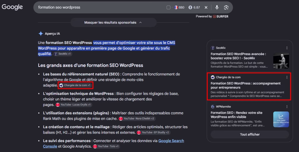 formation SEO WordPress dans les IA